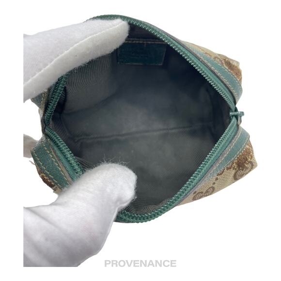 🔴 Gucci Zip Pouch - GG Canvas Forest Green - Picture 6 of 8